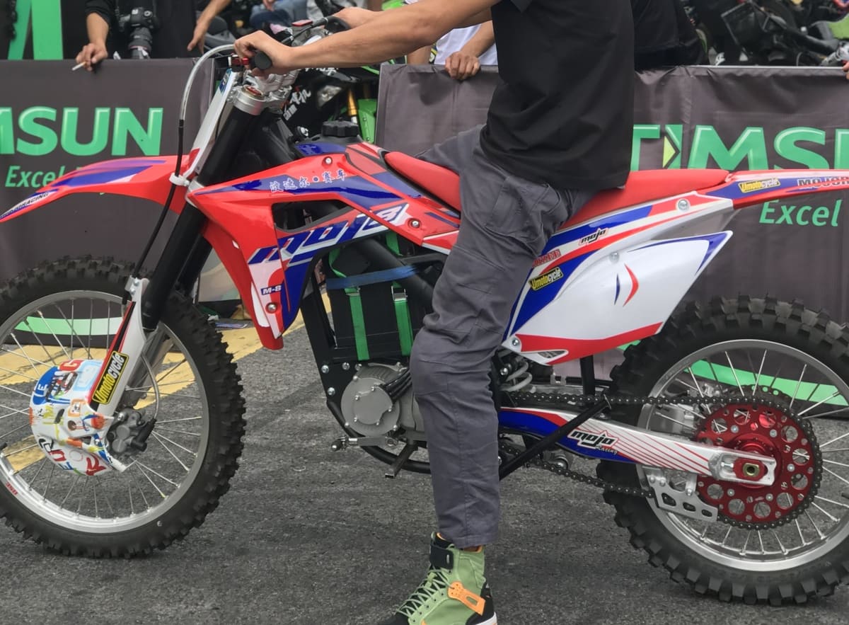 test riding electric dirt bike